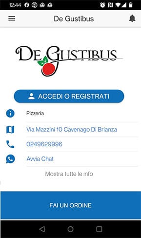 App My Self Pizzeria Degustibus